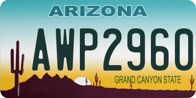 AZ license plate AWP2960