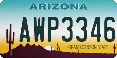AZ license plate AWP3346