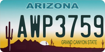 AZ license plate AWP3759