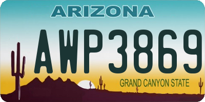 AZ license plate AWP3869