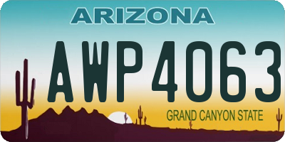 AZ license plate AWP4063