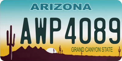 AZ license plate AWP4089