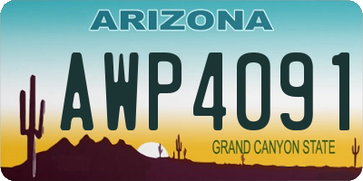 AZ license plate AWP4091