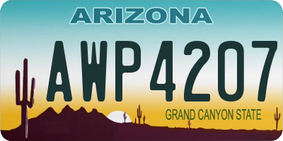 AZ license plate AWP4207