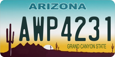 AZ license plate AWP4231