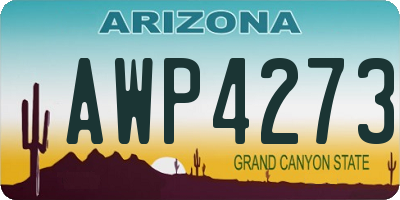 AZ license plate AWP4273
