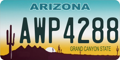 AZ license plate AWP4288