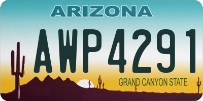 AZ license plate AWP4291