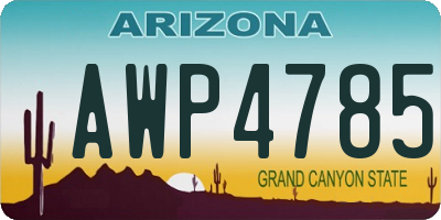 AZ license plate AWP4785