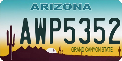AZ license plate AWP5352