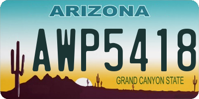AZ license plate AWP5418