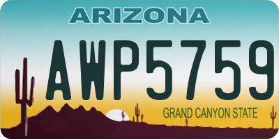 AZ license plate AWP5759