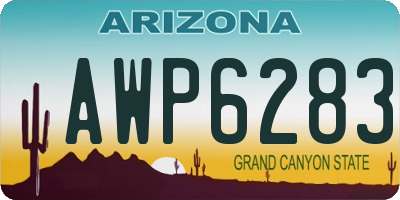 AZ license plate AWP6283