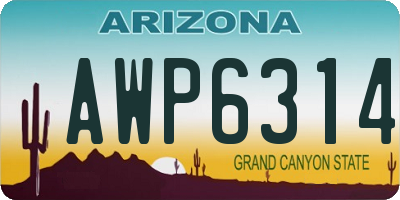 AZ license plate AWP6314