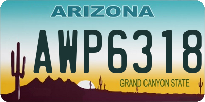 AZ license plate AWP6318