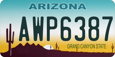 AZ license plate AWP6387