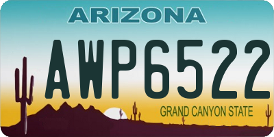 AZ license plate AWP6522