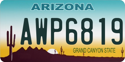 AZ license plate AWP6819