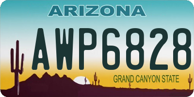 AZ license plate AWP6828