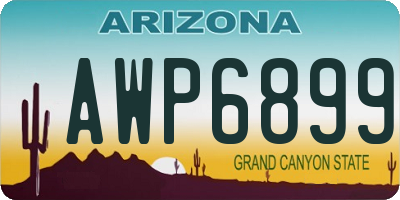 AZ license plate AWP6899