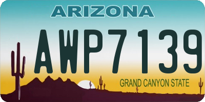 AZ license plate AWP7139