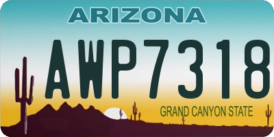 AZ license plate AWP7318