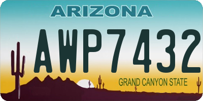 AZ license plate AWP7432