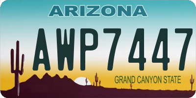 AZ license plate AWP7447