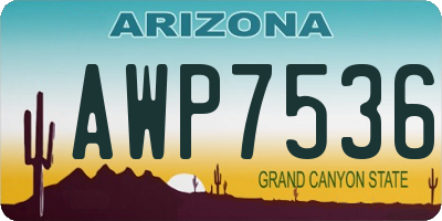 AZ license plate AWP7536