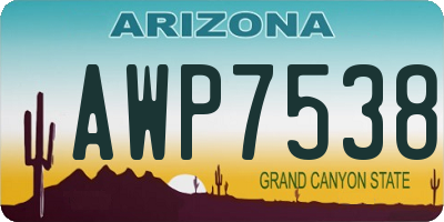AZ license plate AWP7538