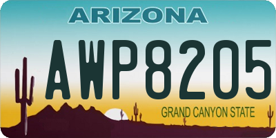 AZ license plate AWP8205