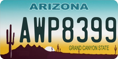 AZ license plate AWP8399