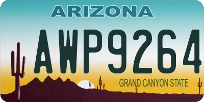 AZ license plate AWP9264