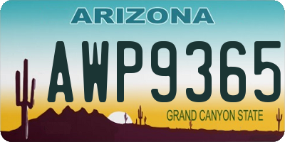 AZ license plate AWP9365