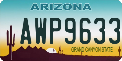 AZ license plate AWP9633