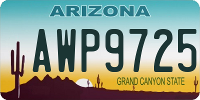 AZ license plate AWP9725