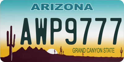 AZ license plate AWP9777