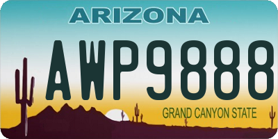 AZ license plate AWP9888