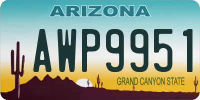 AZ license plate AWP9951