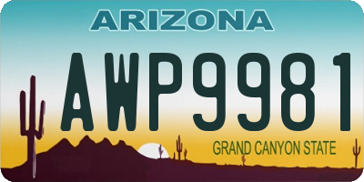 AZ license plate AWP9981