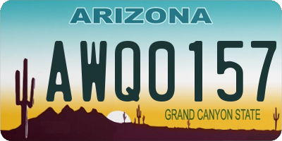 AZ license plate AWQ0157