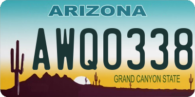 AZ license plate AWQ0338