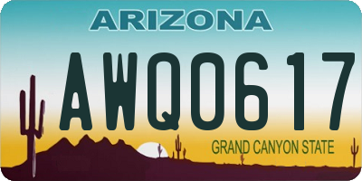 AZ license plate AWQ0617
