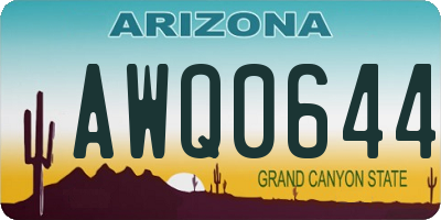 AZ license plate AWQ0644
