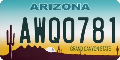AZ license plate AWQ0781