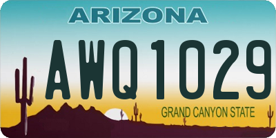 AZ license plate AWQ1029