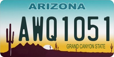 AZ license plate AWQ1051