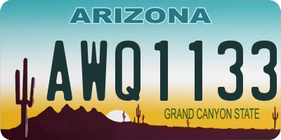 AZ license plate AWQ1133