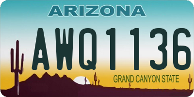 AZ license plate AWQ1136