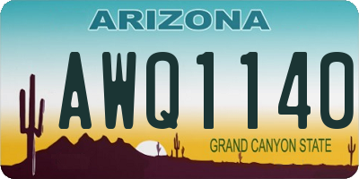AZ license plate AWQ1140